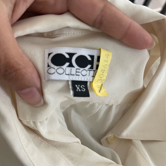 CCCOLLECTION IVORY SILK BLOUSE SIZE XS - Picture 3 of 3